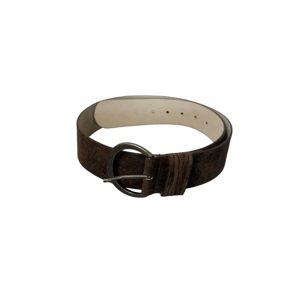 Streets Ahead Women's Brown Leather Silver Western Belt Size Medium‎ USA